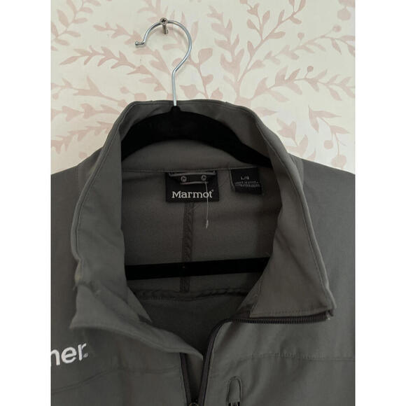 FALL CLEARANCE EUC Marmot Lightweight Gray Jacket with Gartner Logo M MED - Picture 2 of 9